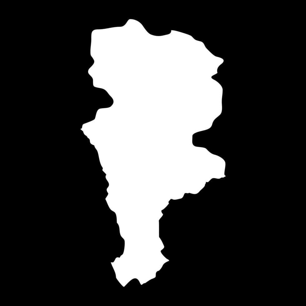 Prizren district map, administrative district of Serbia. illustration. vector