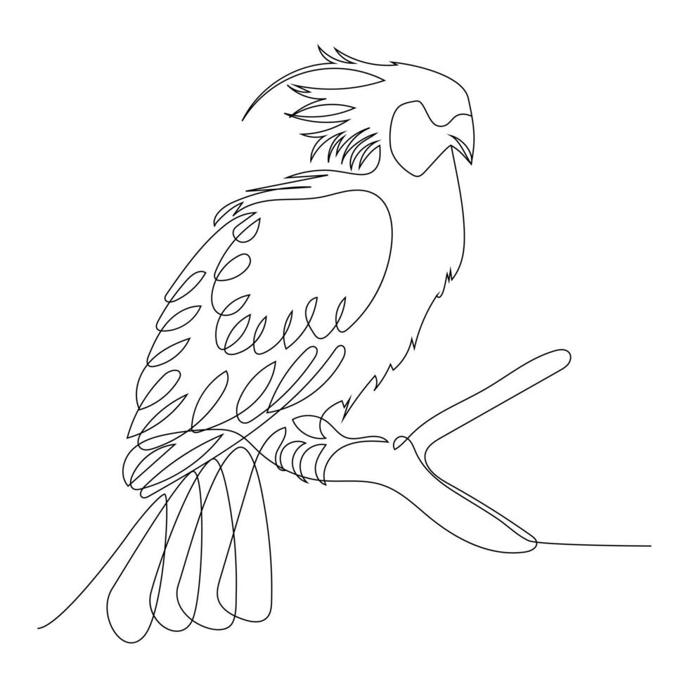 Eagle in continuous line art drawing style, vector