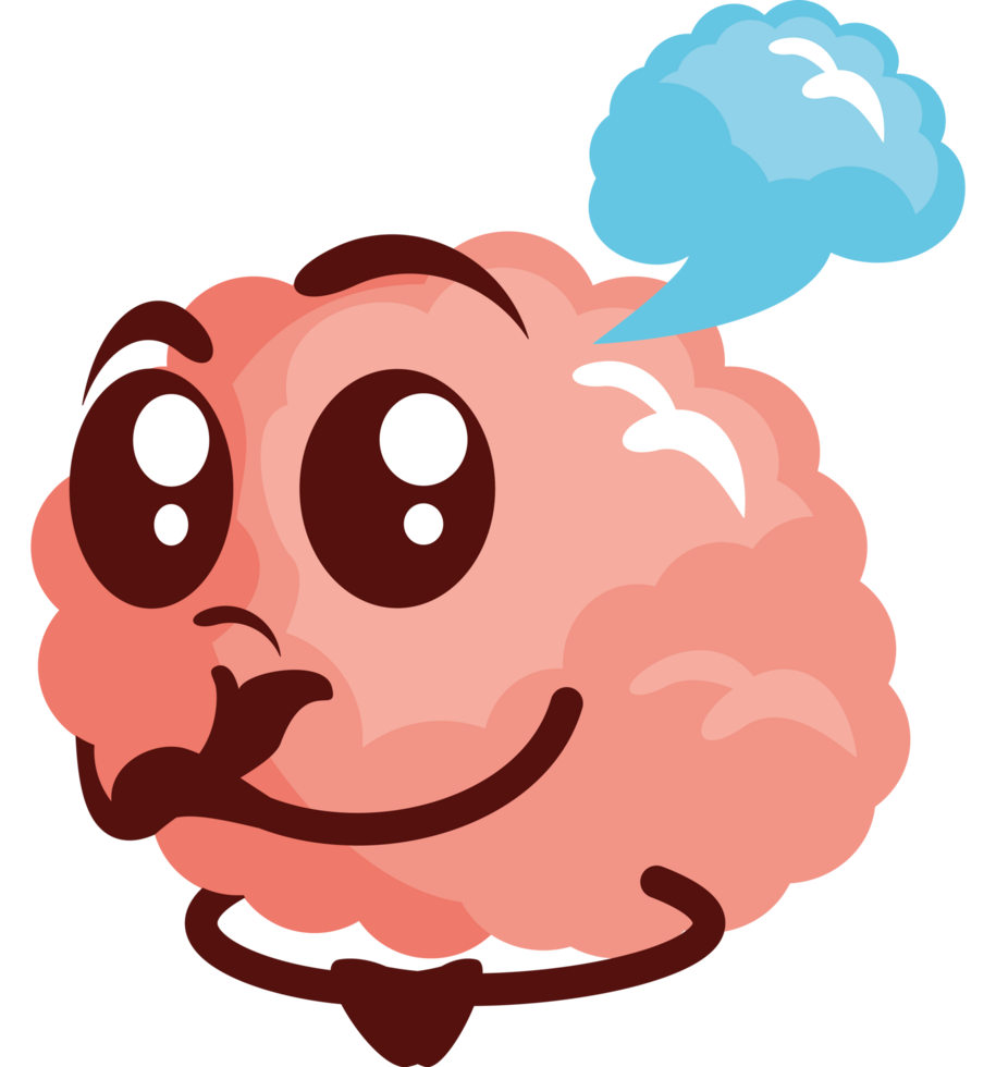 cute doubt brain cartoon png