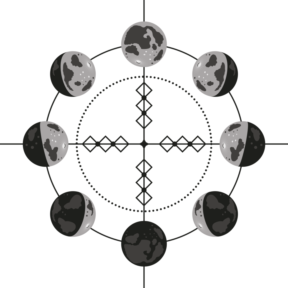 moon phases space astronomy png