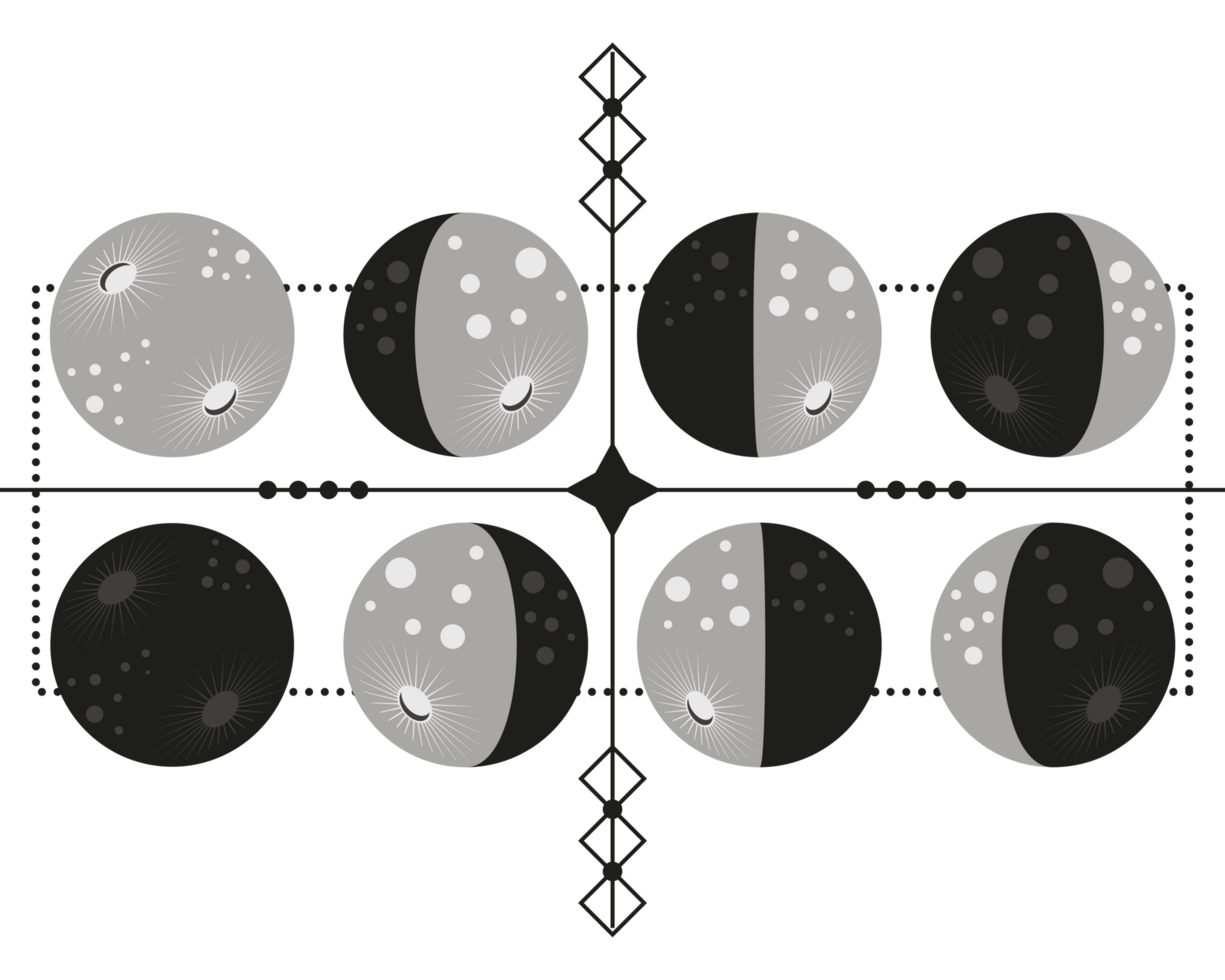 moon phases entire cycle png