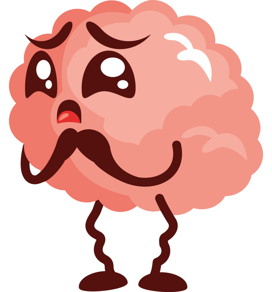 cartoon tired brain png