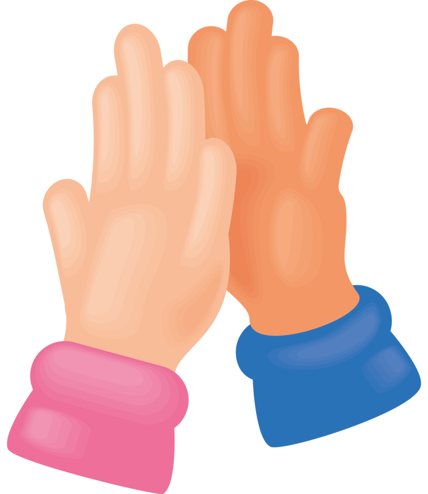 greeting hands giving a high five png