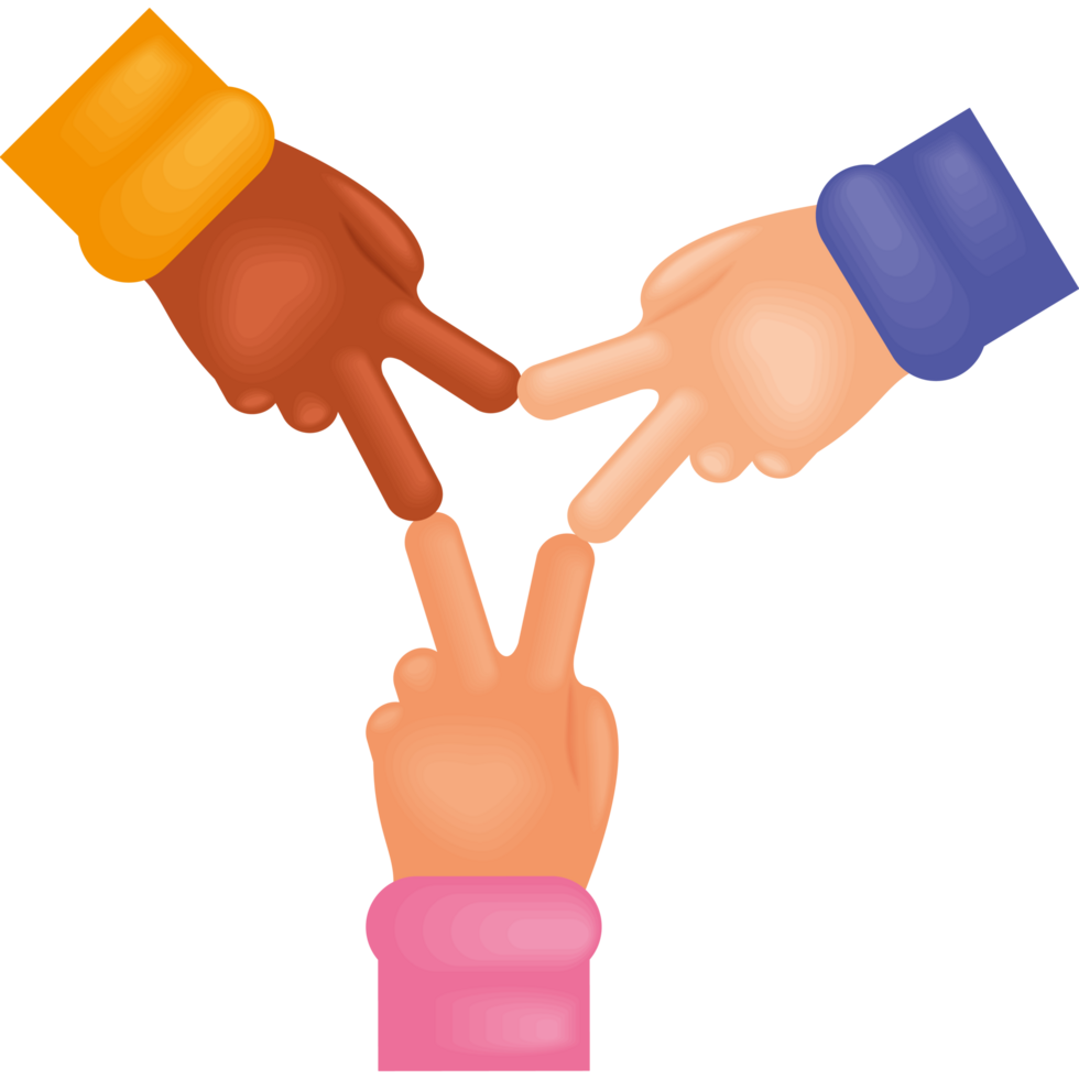 three hands expression friendship png