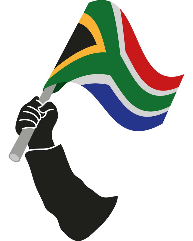 south africa country hand with flag png