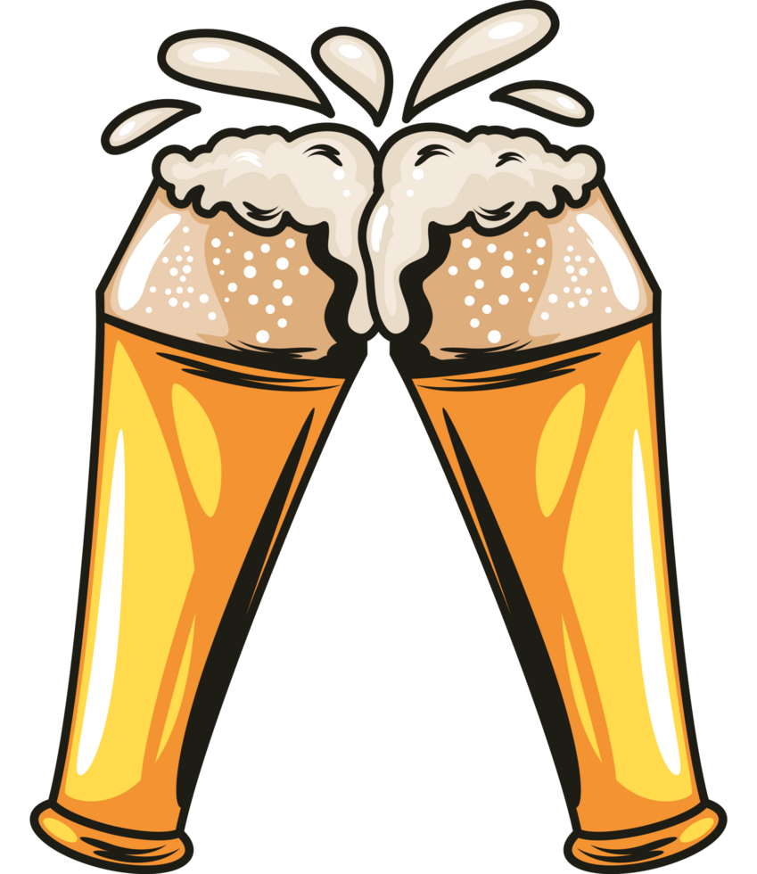 beer glasses making cheers png