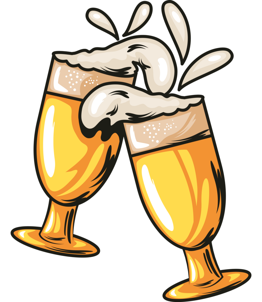 two mugs of beer png