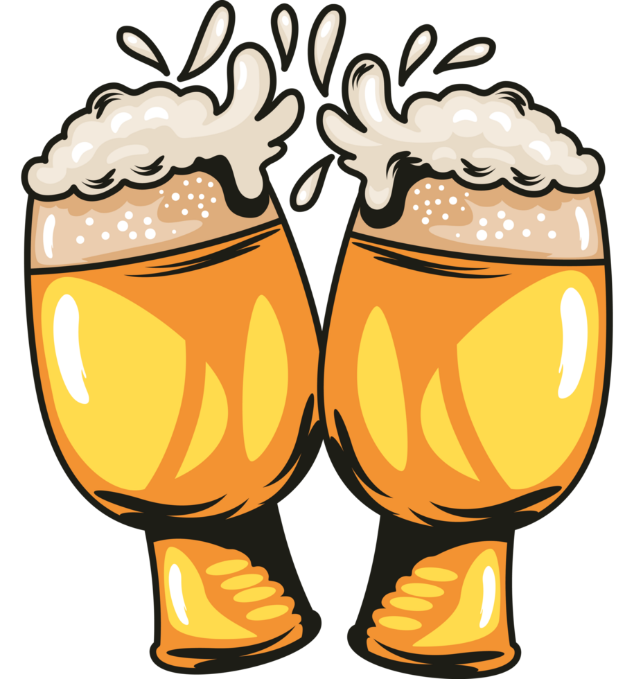 zwei Bier Brille Prost png