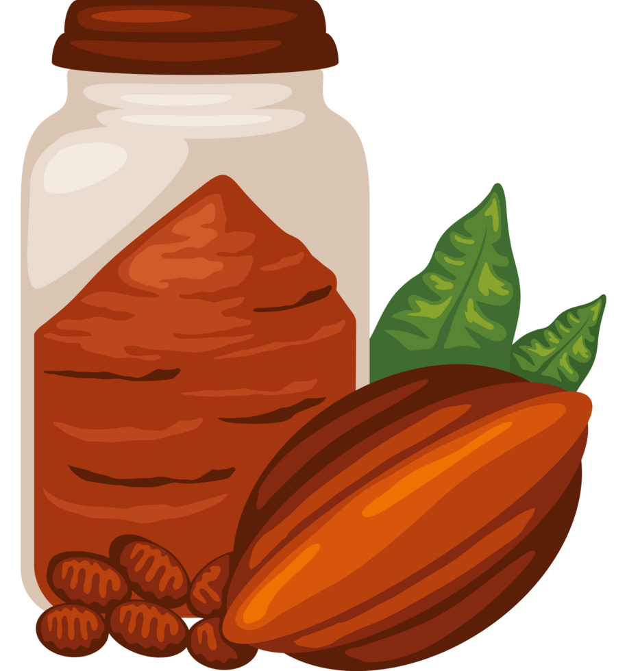 cocoa chocolate powder in jar png