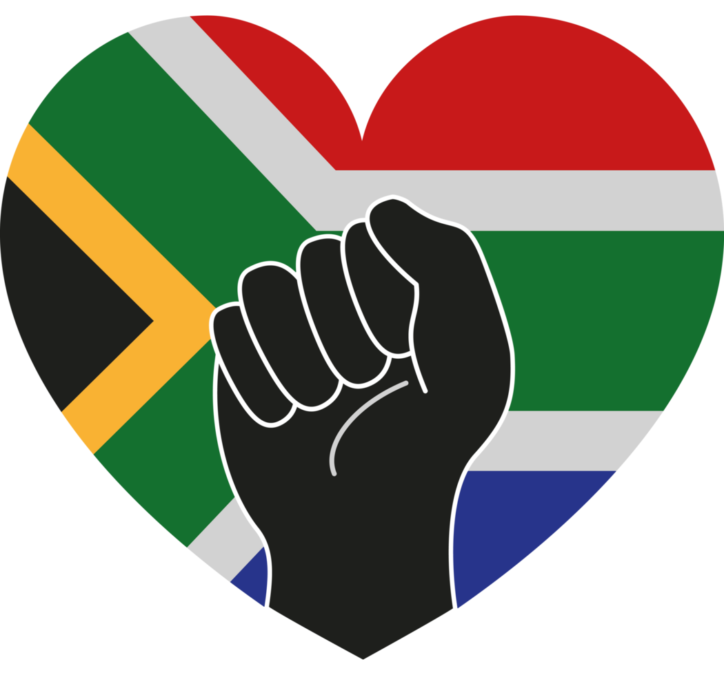 south africa flag in heart png