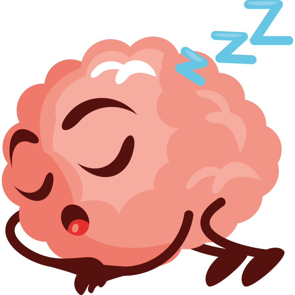 cartoon brain sleeping png