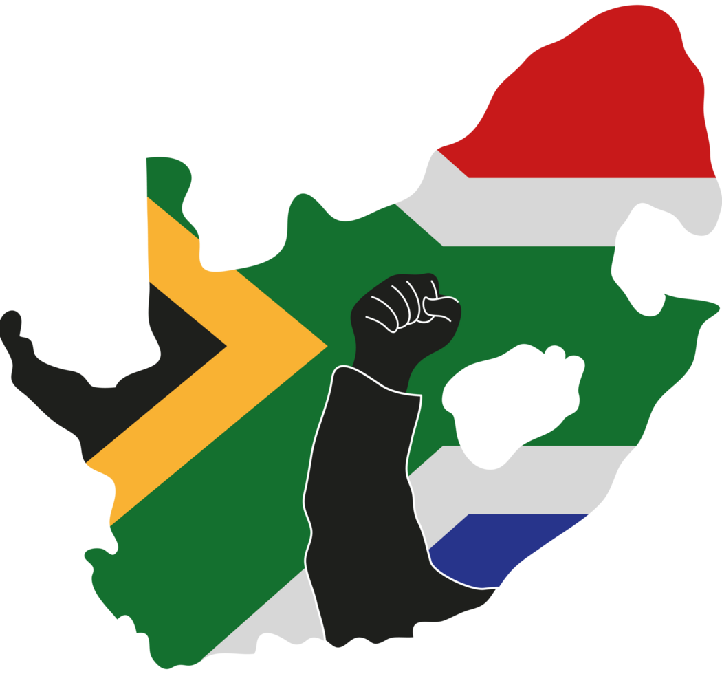 south africa flag and map png