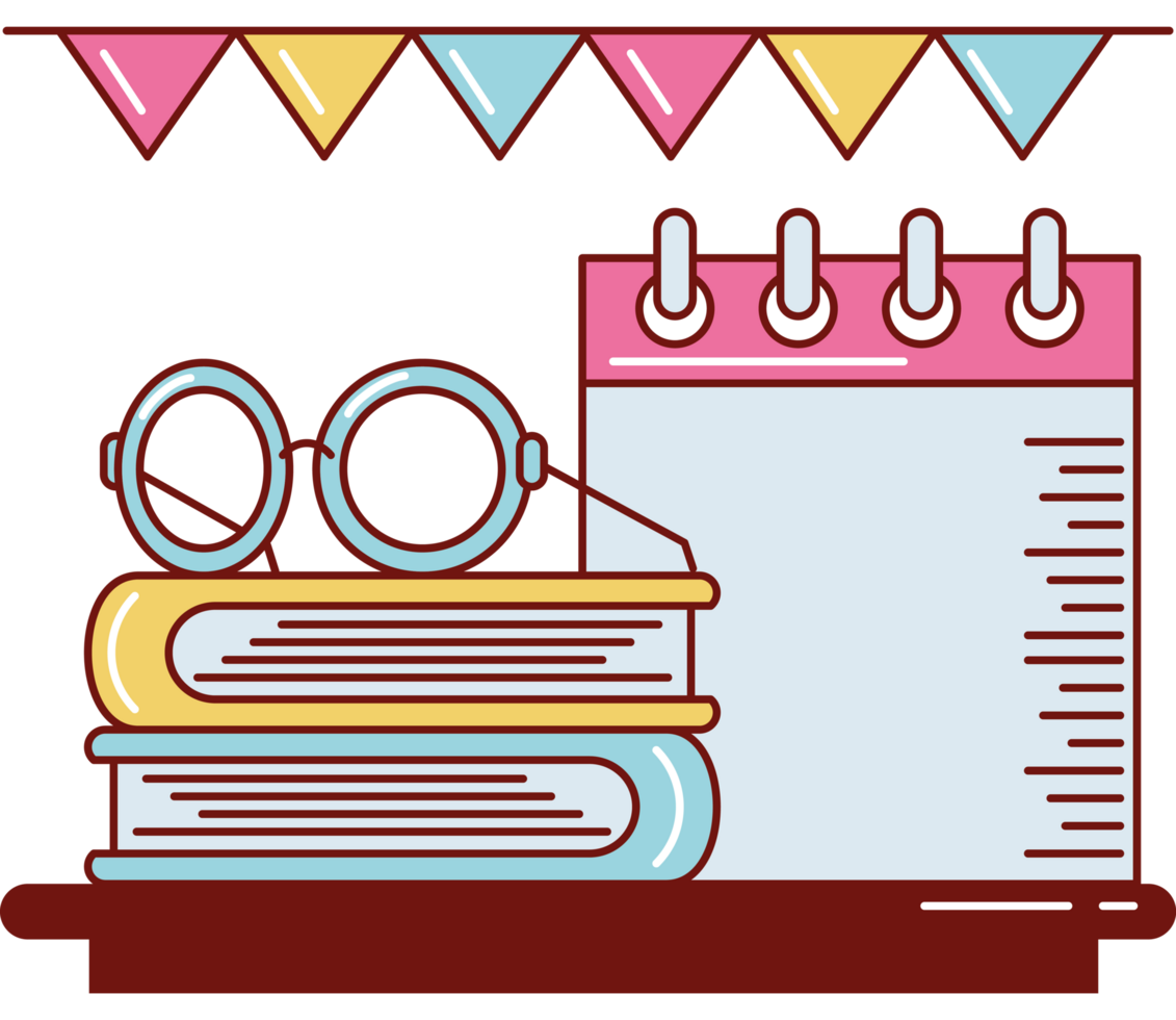 books with teachers day calendar png