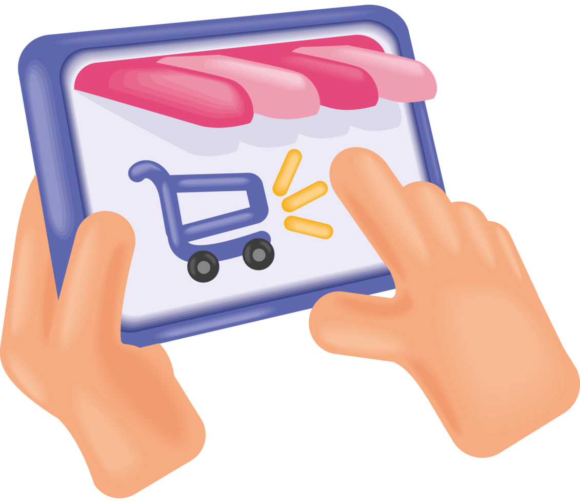 online shopping on phone ecommerce png