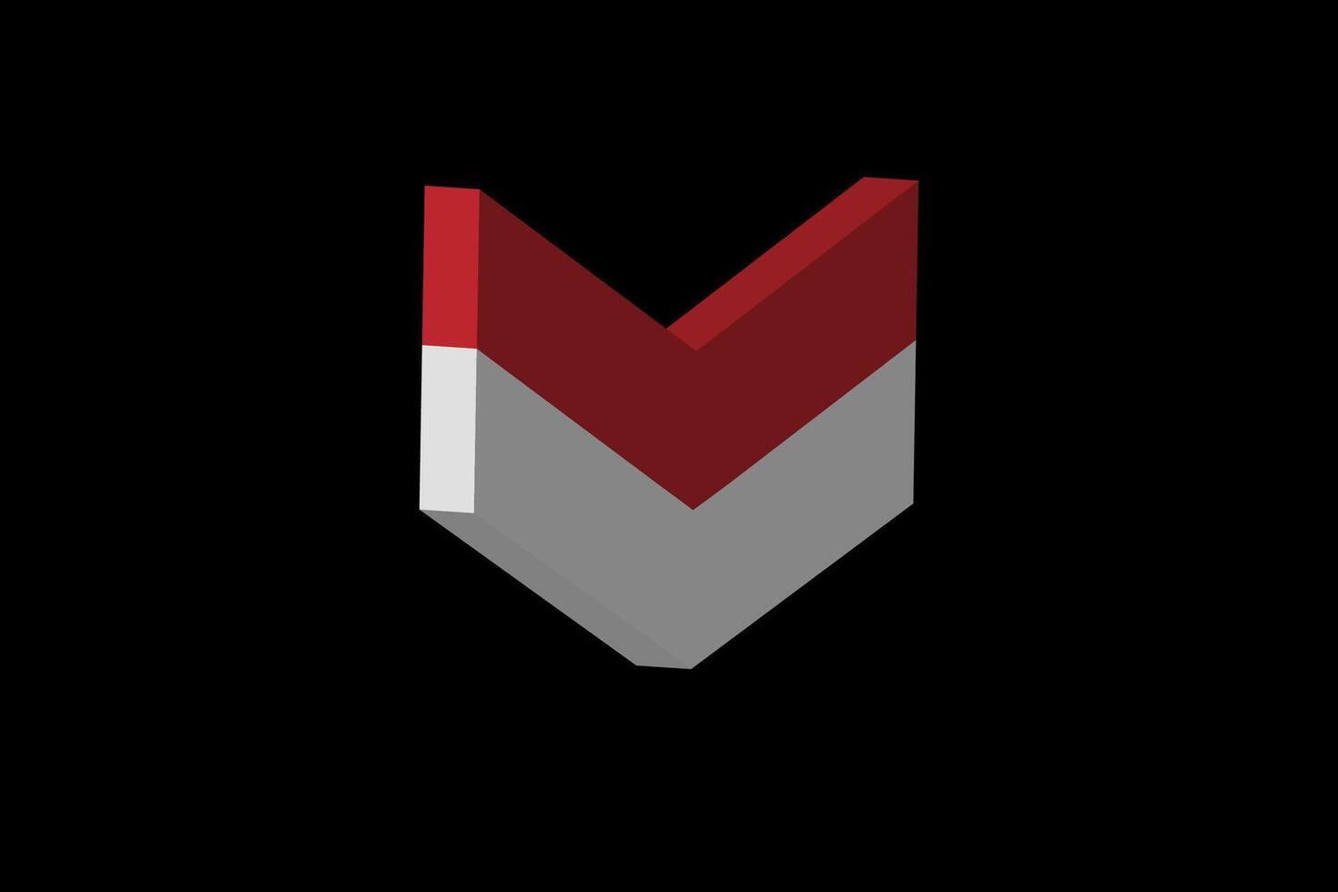 3D Logo of the Republic of Indonesia Flag Motif vector