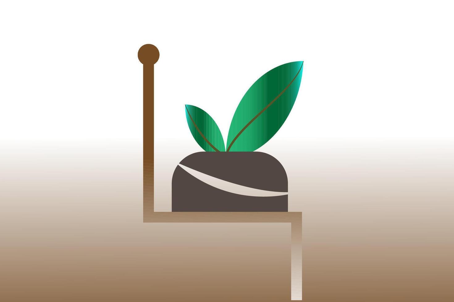 a plant is sitting on a chair with a plant in it vector