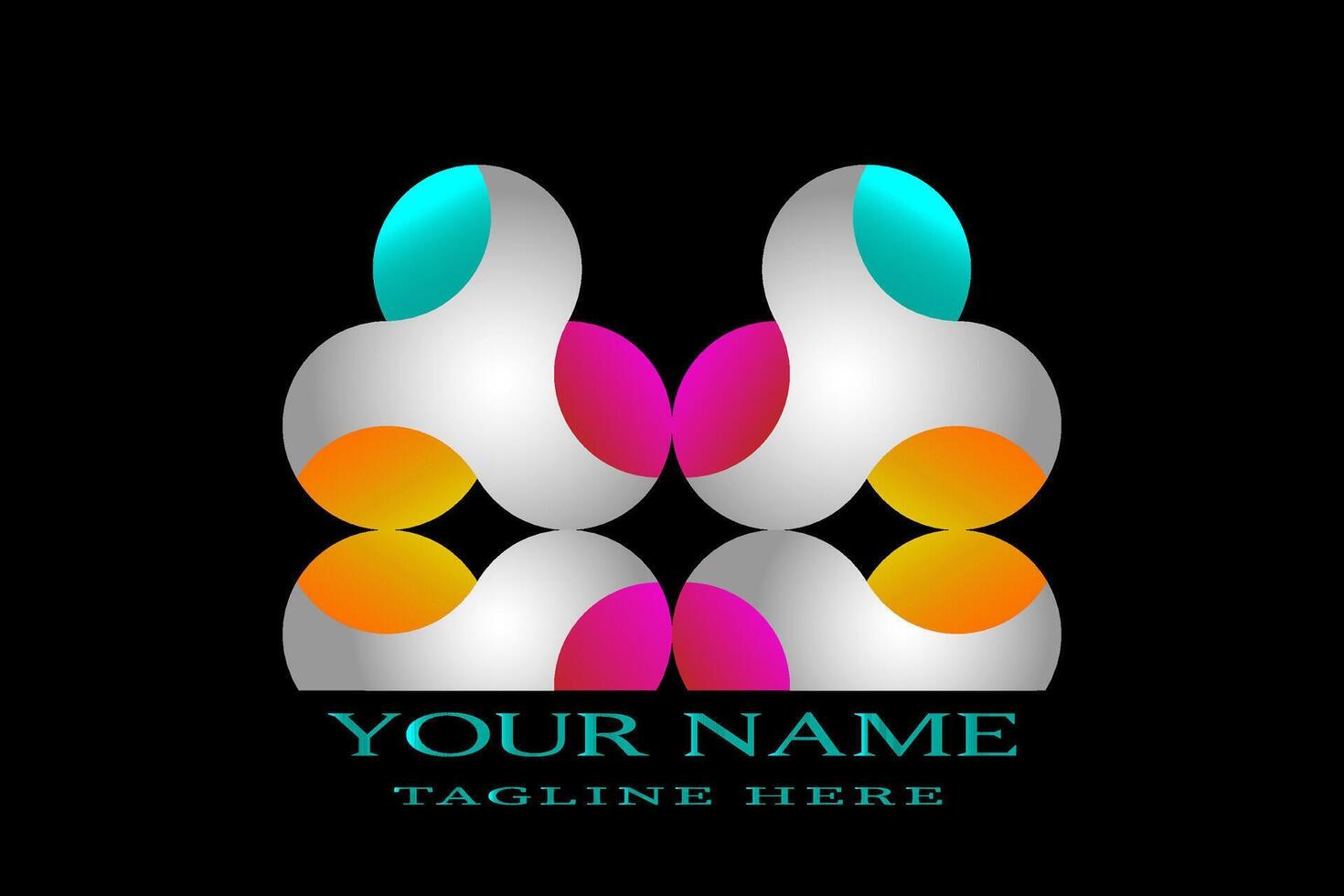 abstract logo design with colorful circles vector