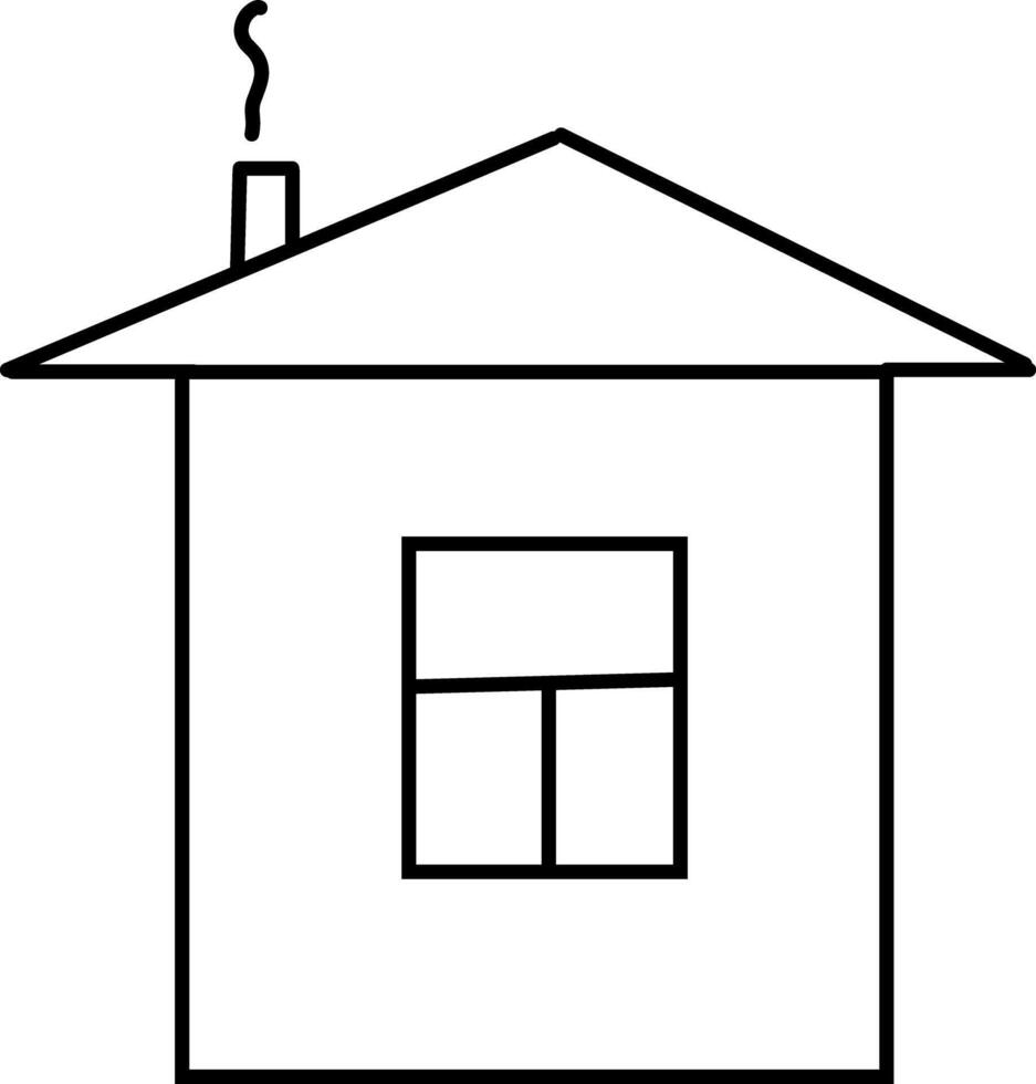 House line art illustration vector