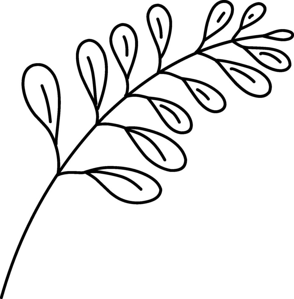 hand-drawn branch line art illustration vector