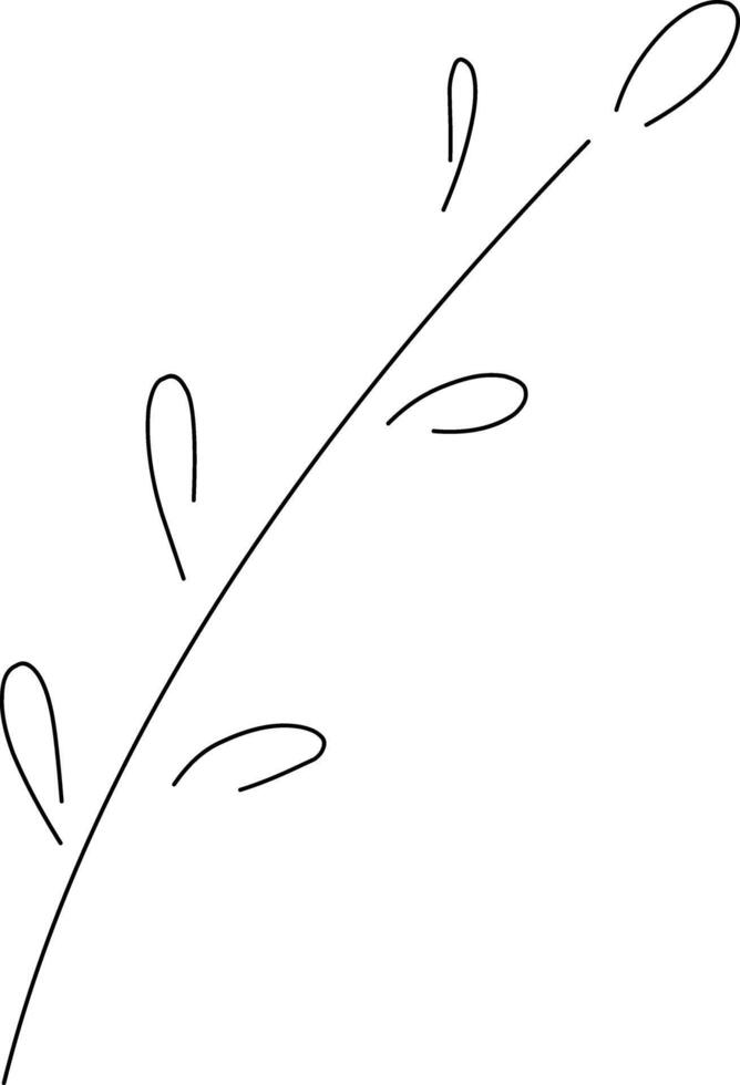 Hand-drawn leaf line art illustration vector