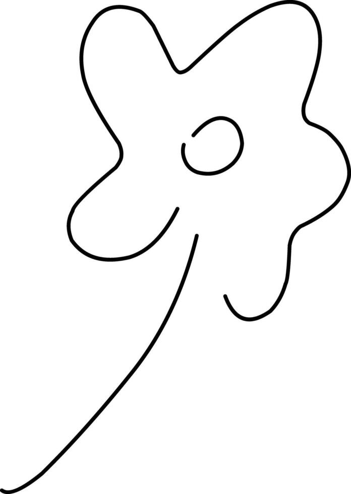 Hand-drawn leaf line art illustration vector
