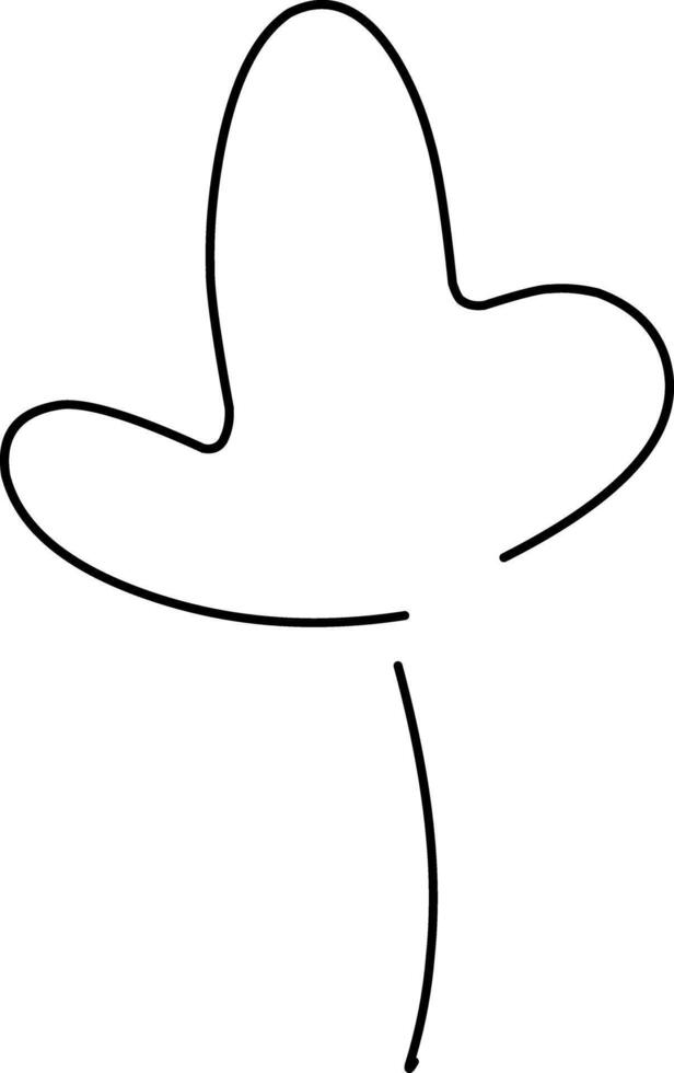 Hand-drawn leaf line art illustration vector
