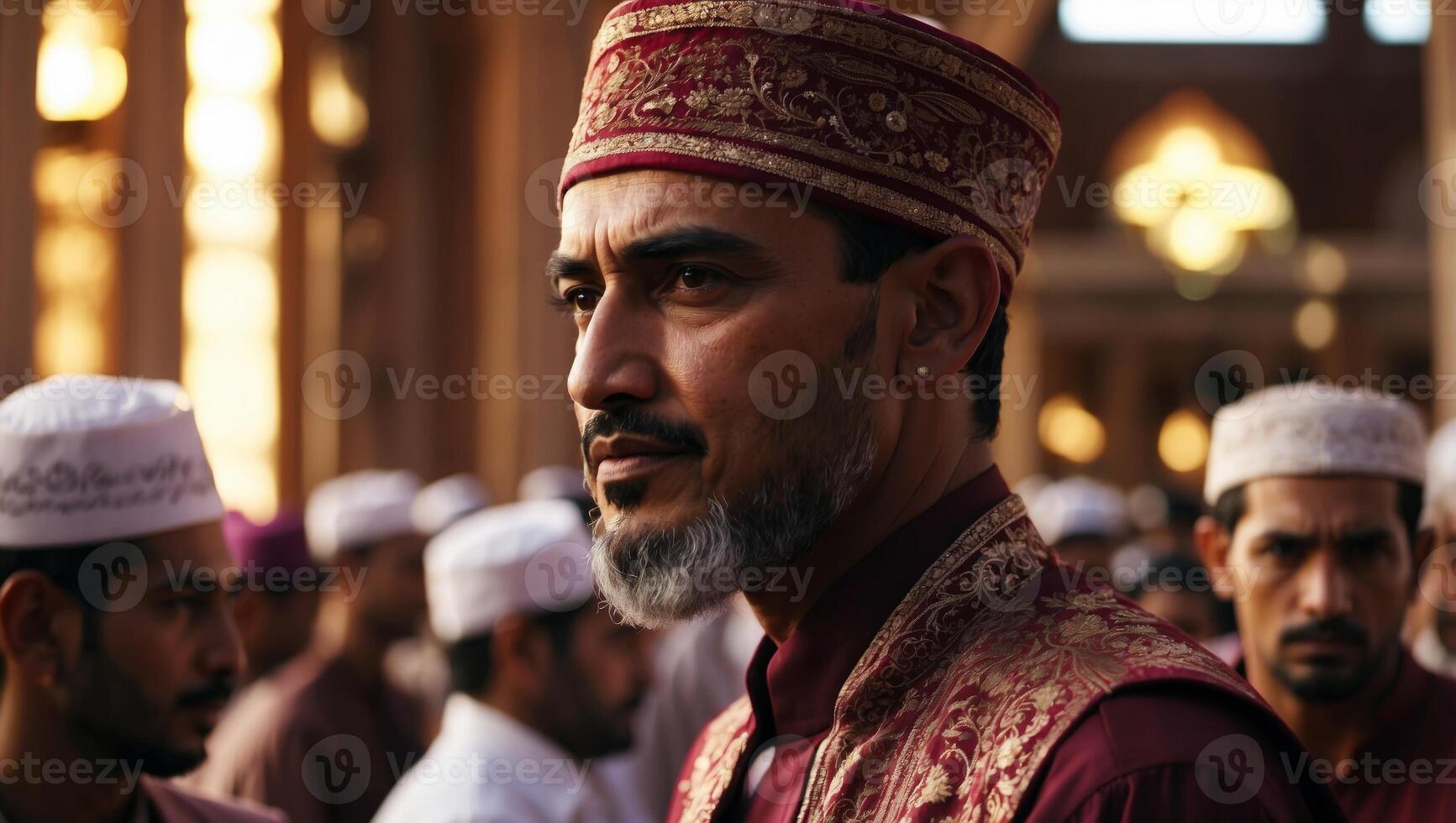 Eid al adha vibrant scenes of mosque gatherings for eid prayers and celebrations. photo