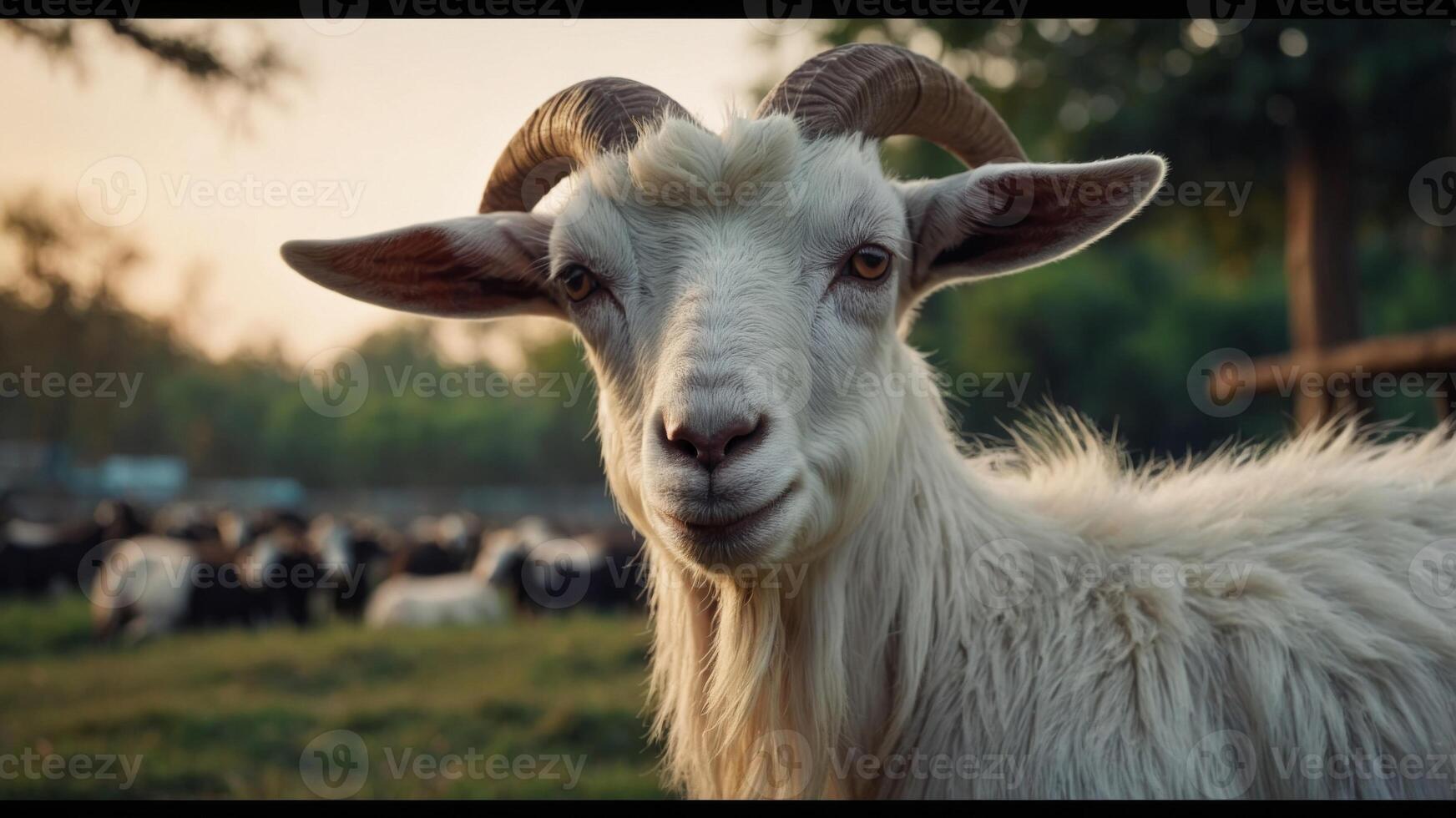 Eid Ul Adha Goat with Beautiful Background. photo