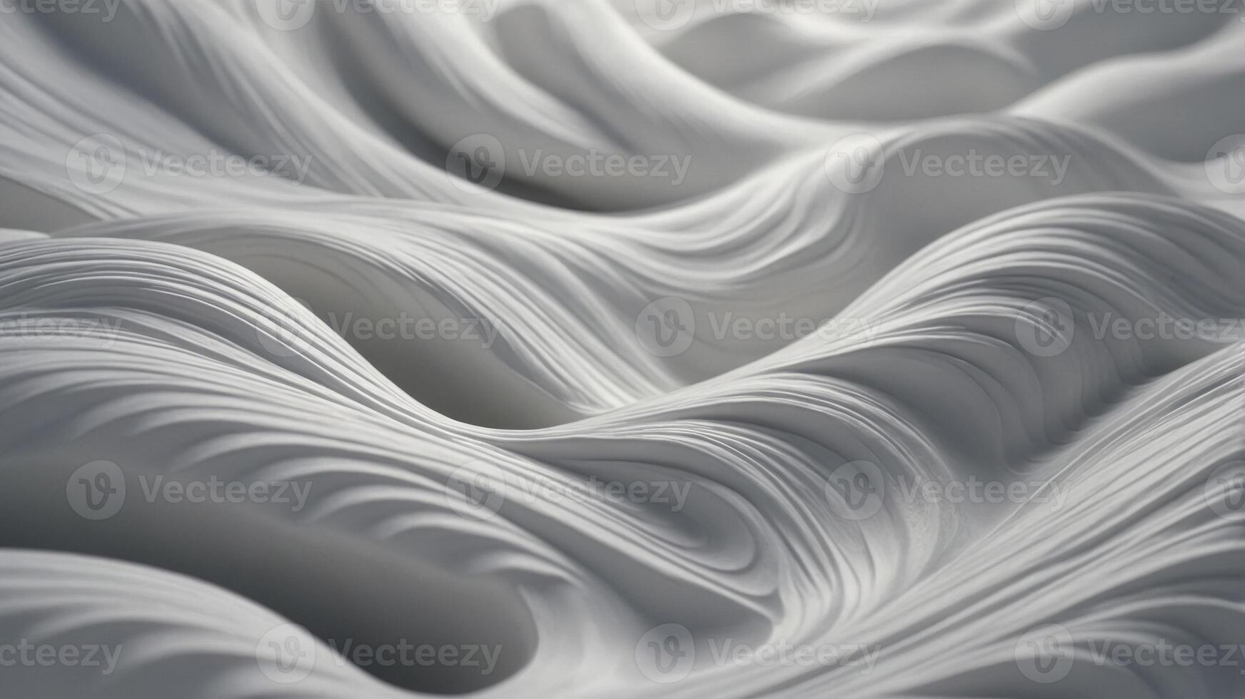Elegant white wave-like shapes blend with a clean background, showcasing minimalist beauty. photo