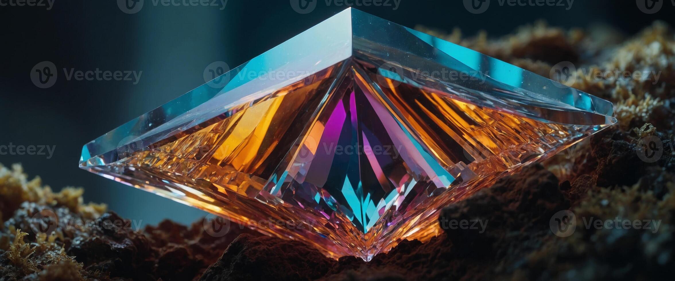 Explore the shimmering beauty of a photonic crystal, where light bends and refracts to create a spectacle of color and wonder. photo