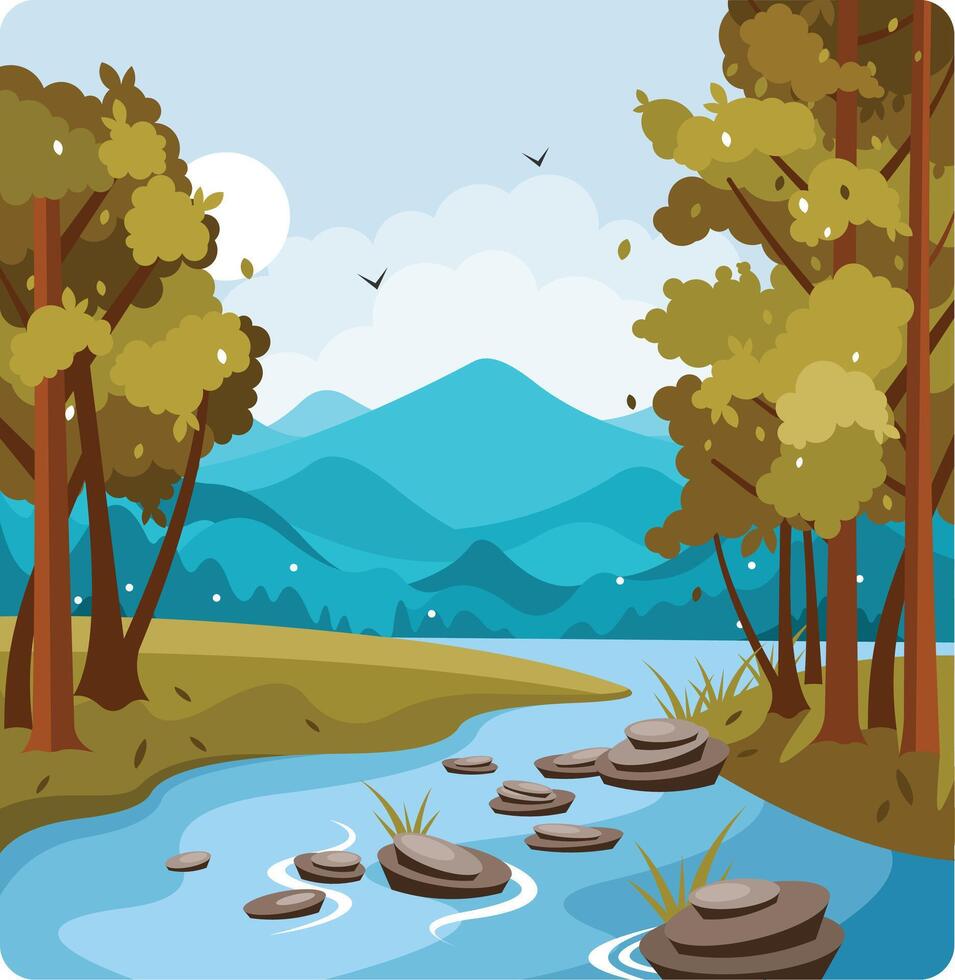 River Flowing Illustration vector