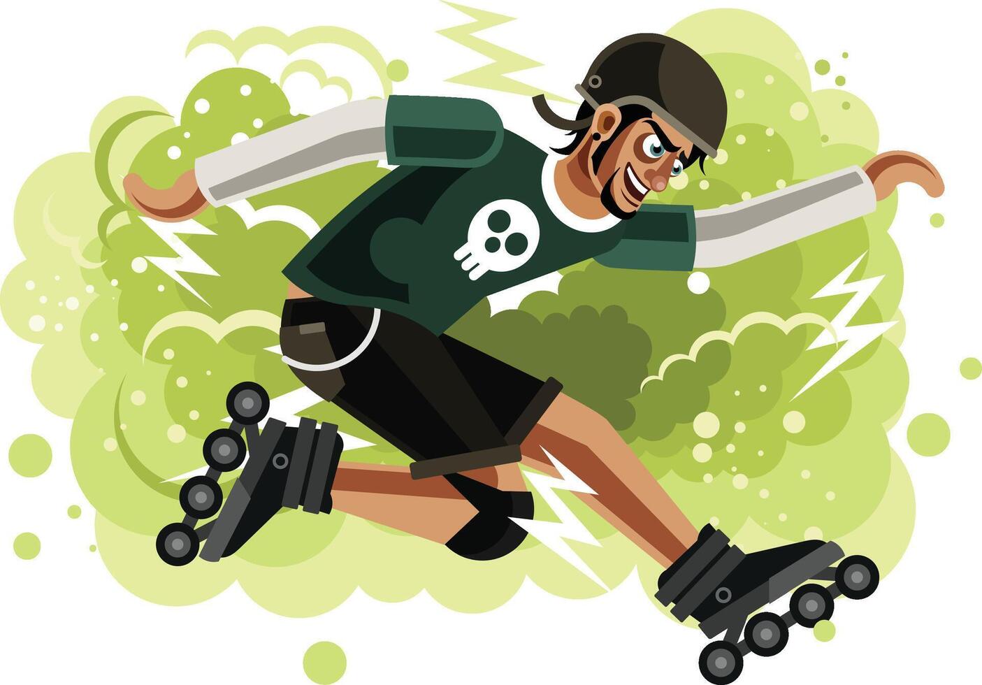 Sport boy on Roller Skater vector