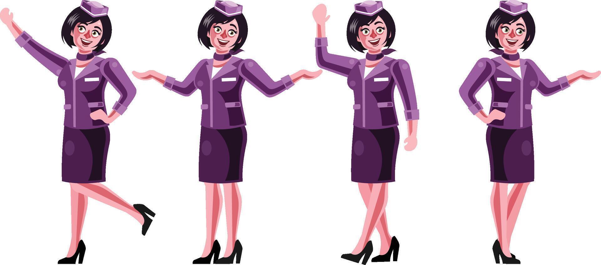 Stewardess Character Graphics Illustration vector