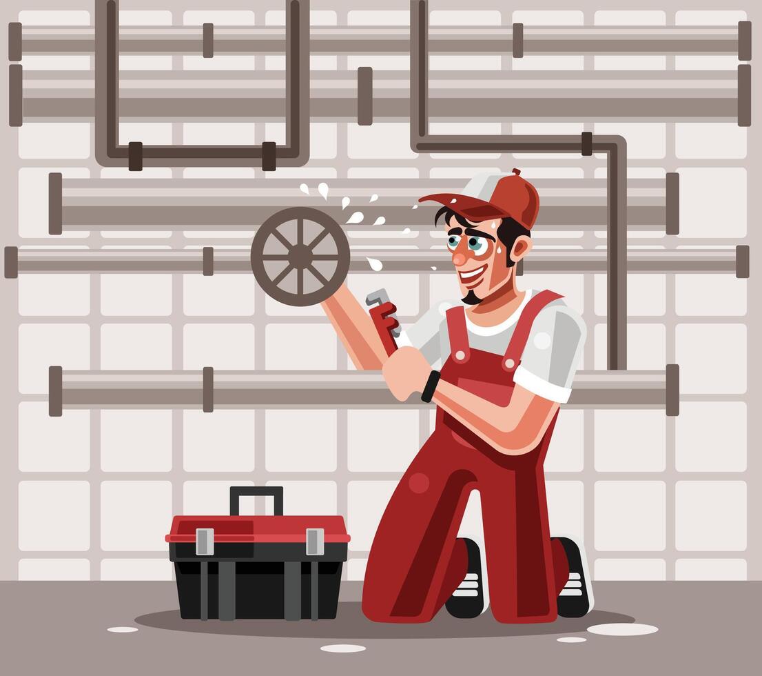 Plumber Character Graphics Illustration vector