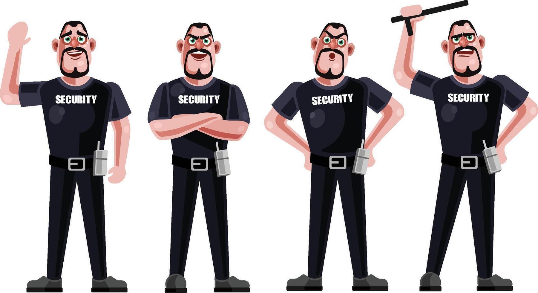 Security Guard Character Graphics Illustration vector