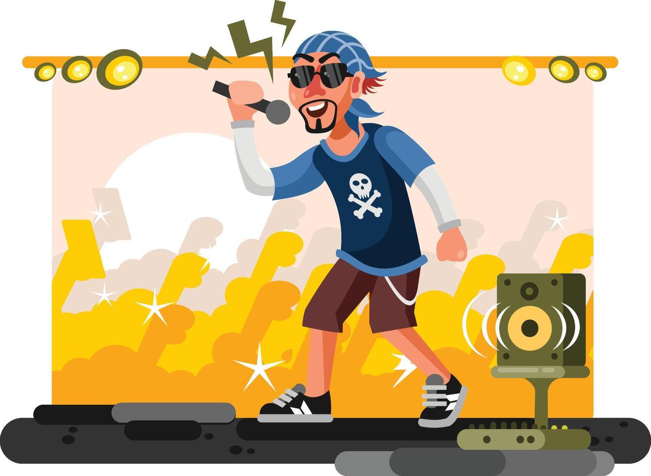 Rapper Sing Illustration vector