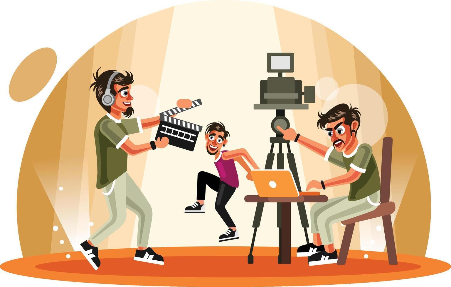 Shooting Music in Studio Illustration vector