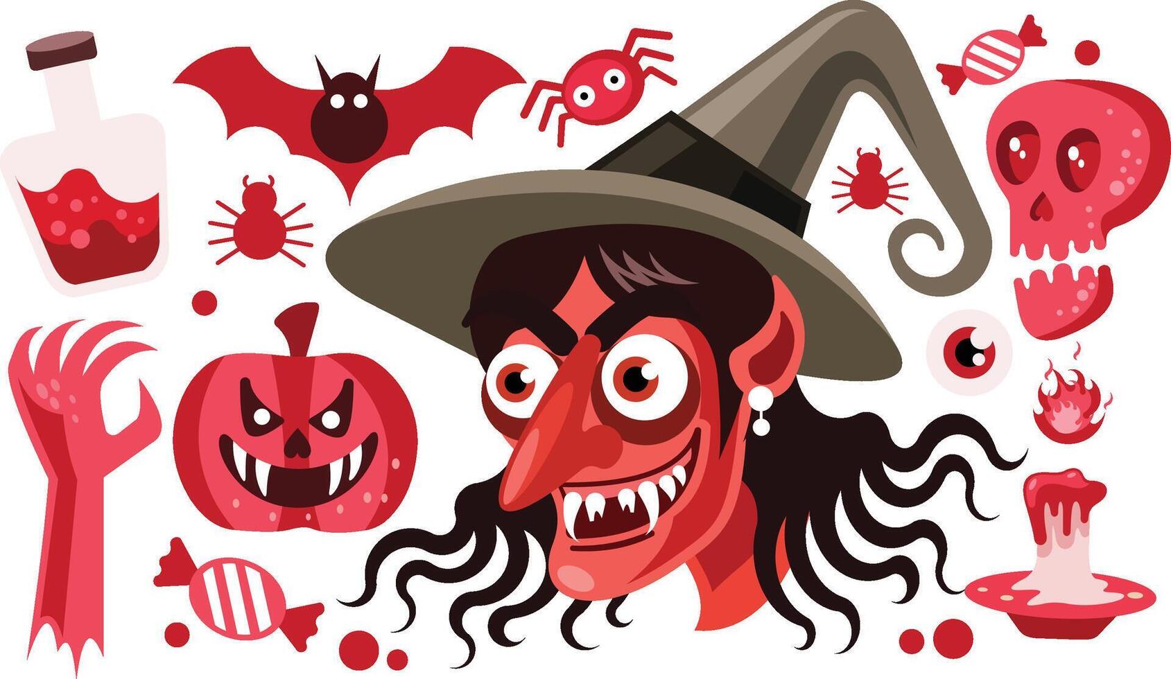Set of Halloween Illustration vector