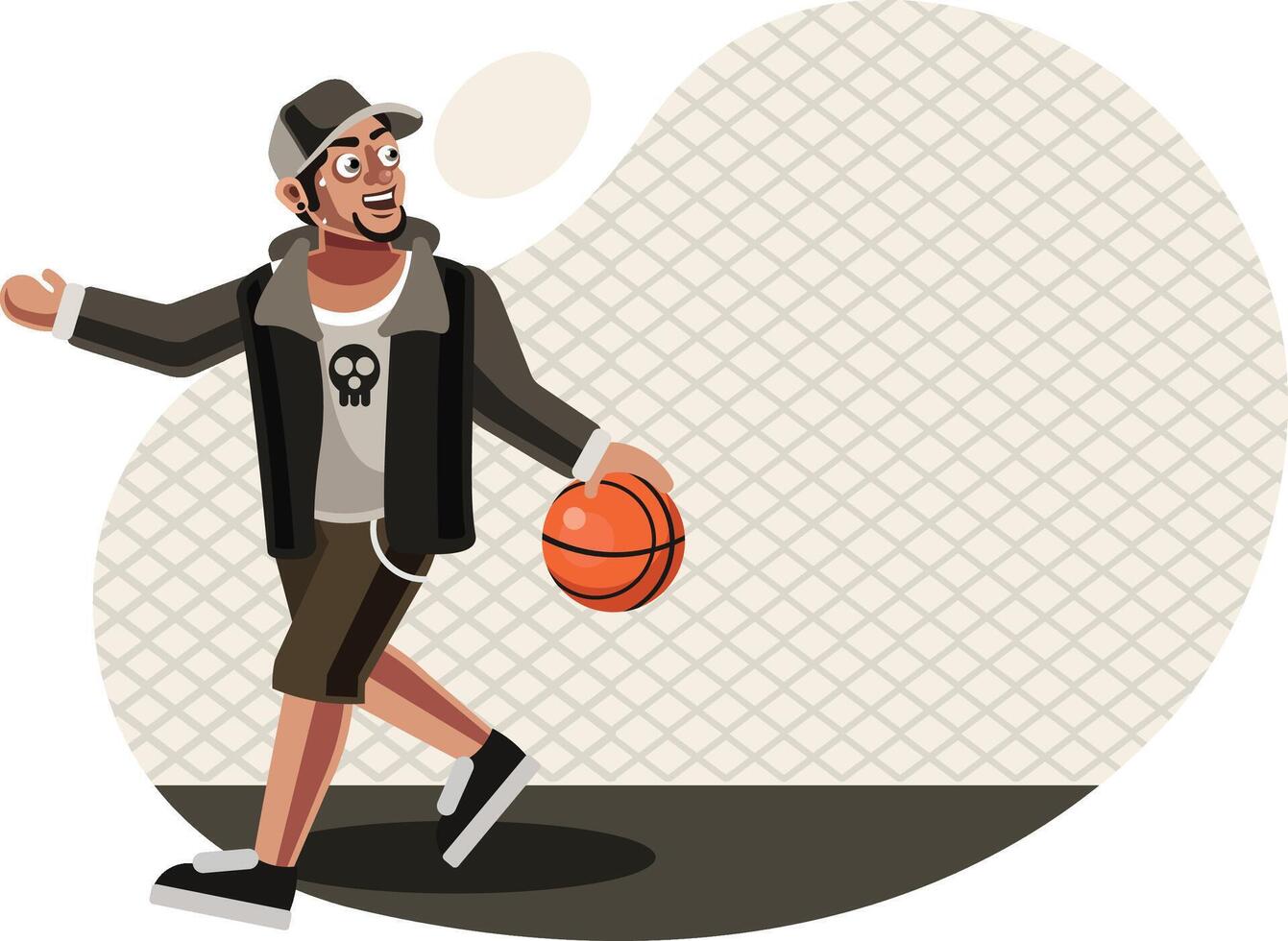Street basketball player vector
