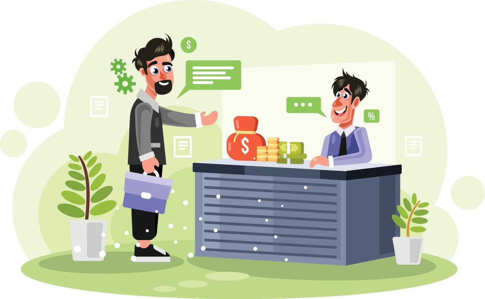 Saving Money in the Bank Illustration vector