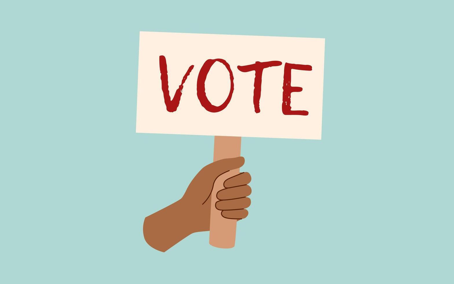 Election campaign. Vote banner. Democracy vote. Voting concept. Human hand with vote banner. vector