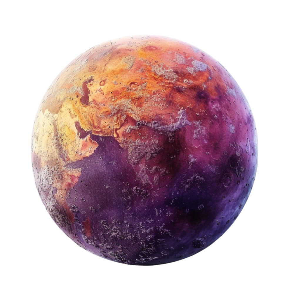 Colorful Purple Planet with Vibrant Spots on Transparent Background png