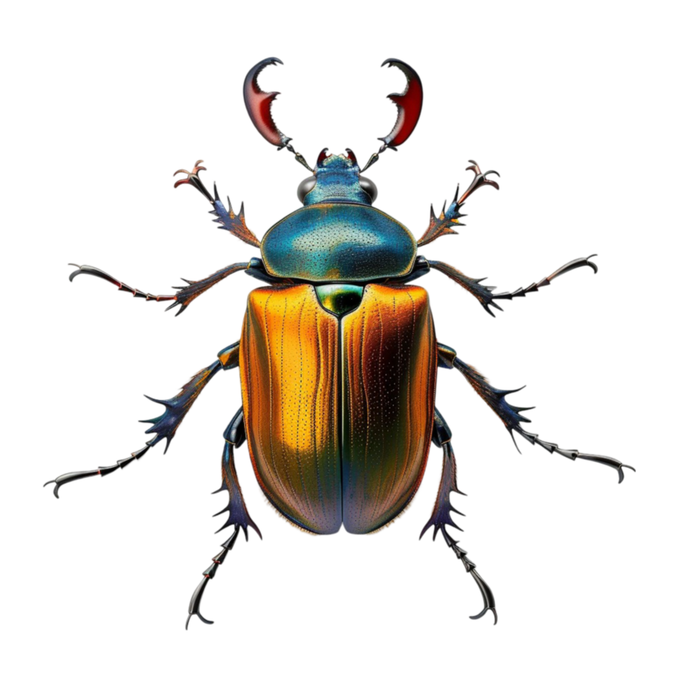 Winged Insect with Black and Orange Patterns, Transparent Background png