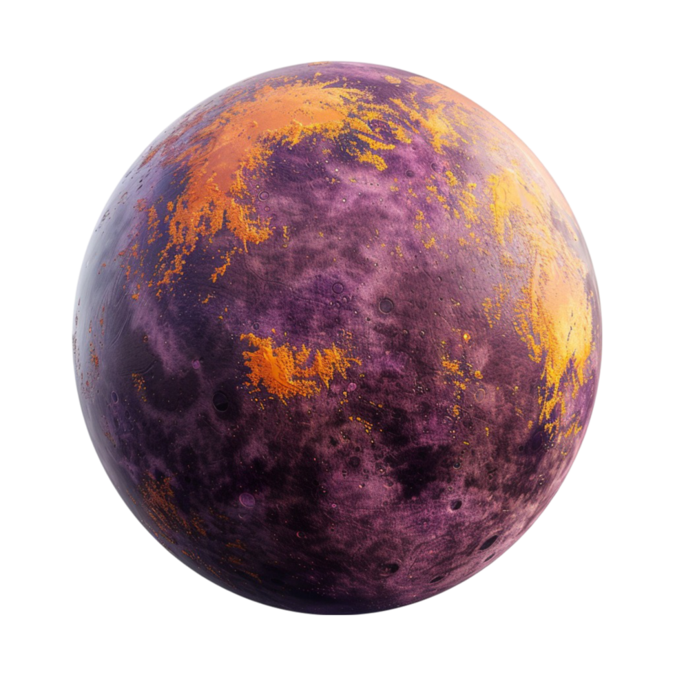 A Purple Planet With Orange And Yellow Spots Transparent Background. png