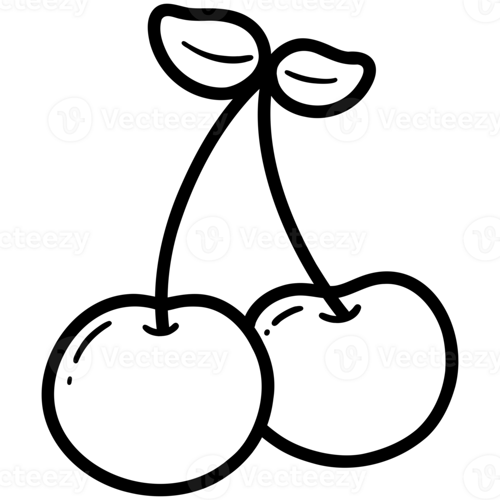 Sweet cherry doodle png
