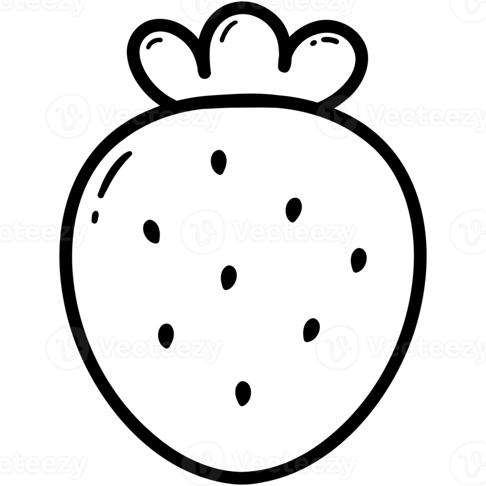 Fresh strawberry doodle png