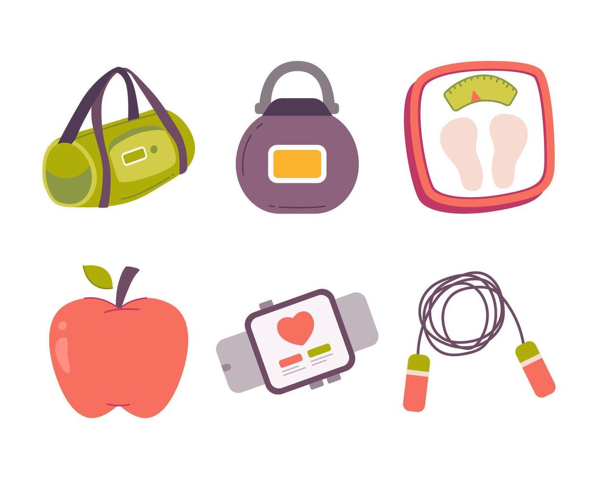 Health and fitness design element vector