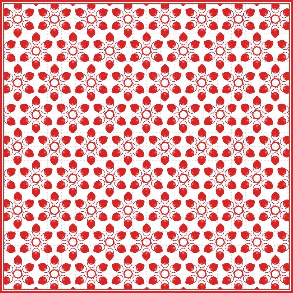 beautiful red floral ornaments pattern multiple square dashes vector