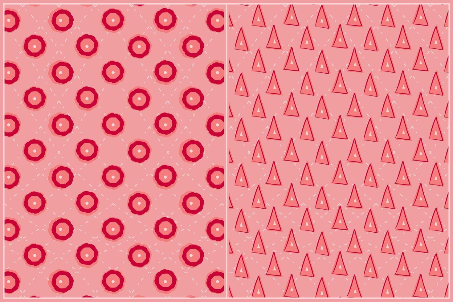 Unique pattern of circle and triangle shape with doodle art style vector