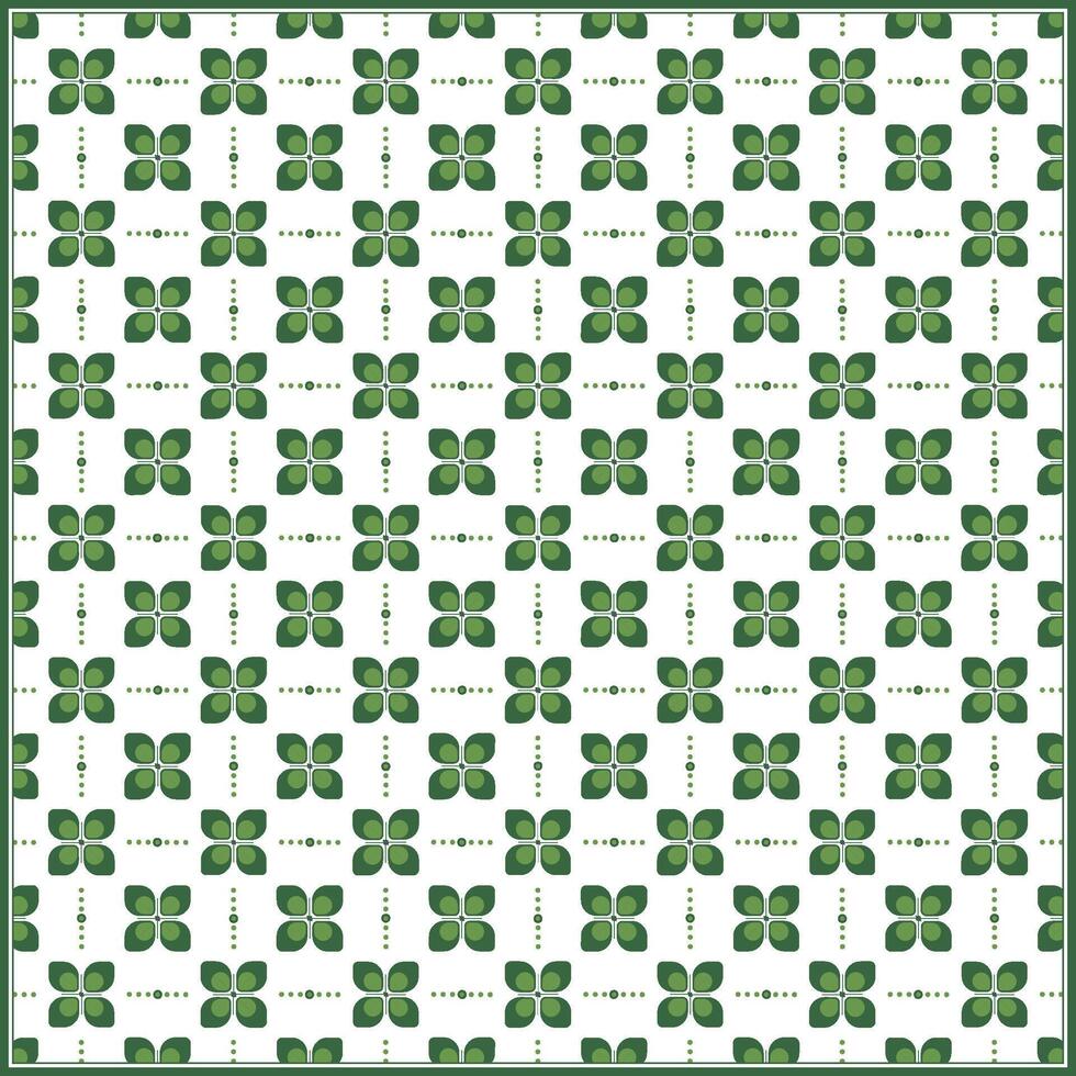 beautiful four leaf pattern with vintage wallpaper style vector